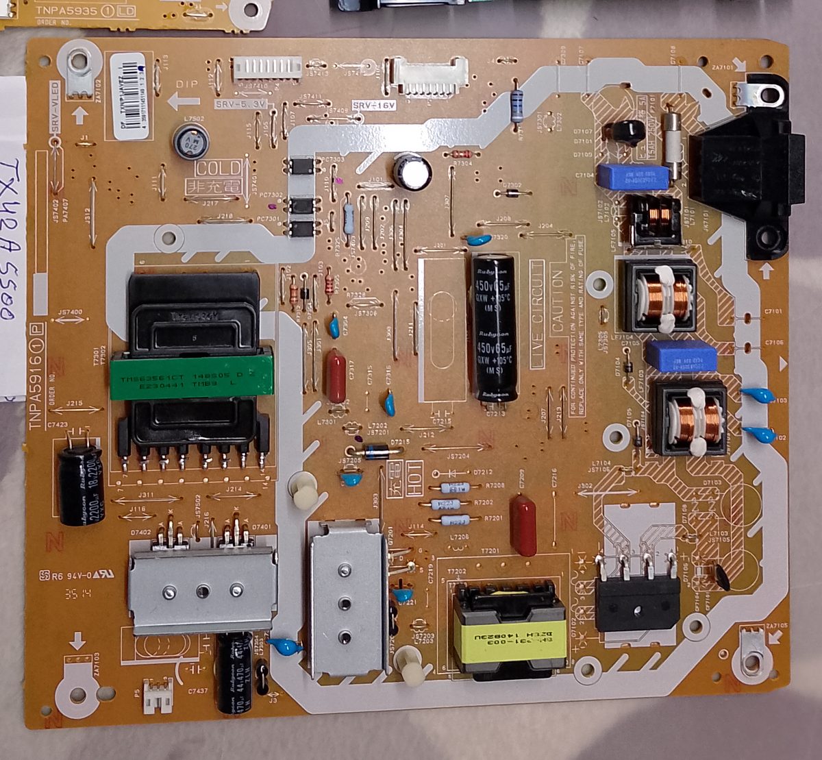 Voedingsbord TXNP1JAVE2 uit Panasonic TX-42AS500 televisie